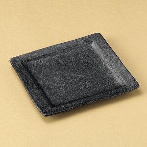 22cm 銀黒 角中皿 日本製 22x18x2.5cm 前菜 オードブル てんぷら 刺身 揚げ物 お惣菜の盛り合わせ 盛り付けを演出する角皿