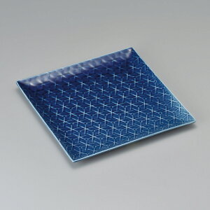 藍網代 27.5cm 正角平皿  27.5x27.5x2cm前菜 オードブル てんぷら 刺身 揚げ物 お惣菜の盛り合わせ 盛り付けを演出する角皿 日本製の逸品