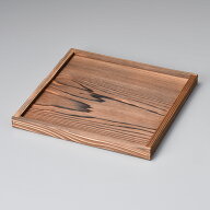 焼杉 24cm枠付敷台 大24x24x2cm 日本製天然木の鍋 陶板用の敷き板土鍋 ビビンバ チゲ鍋 行平 グラタン パ…