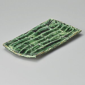 織部そぎ 38cm 四つ足長角皿38x20.3x2.5cmオードブル 前菜 寿司 おばんざい 焼物 揚げ物 串揚げ 盛り合わせ