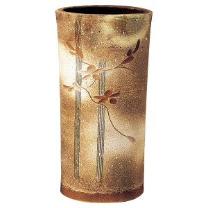 信楽焼 緋窯変 草花 45cm 傘立 花生け26x19.5x45cm 傘たて アートフラワー 花生け 大型花瓶