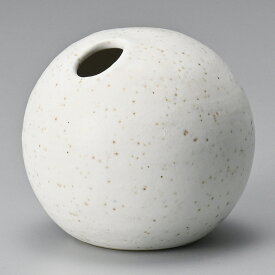 白粉引 玉型花瓶 7.2x7.2cm日本製シンプルな一輪挿し花瓶
