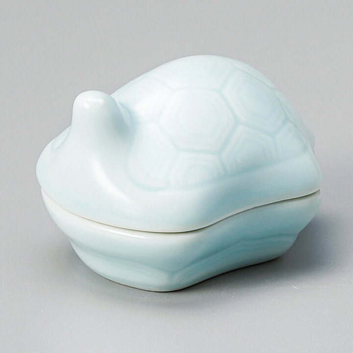 楽天市場】7cm 万年亀（青磁） 蓋付珍味 7x5.5x4.6cm 日本製 和の 