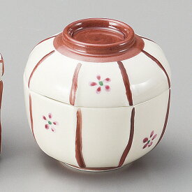 6cm 朱雪洞 蓋付珍味入れ6.5x5.8cm 日本製 和の豆鉢 小鉢 蓋物かわいいぼんぼり型の陶製容器