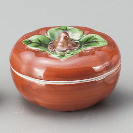 6cm 木守柿 蓋付珍味 6.2x4cm 日本製 和の小鉢 蓋物 蓋つき陶製容器