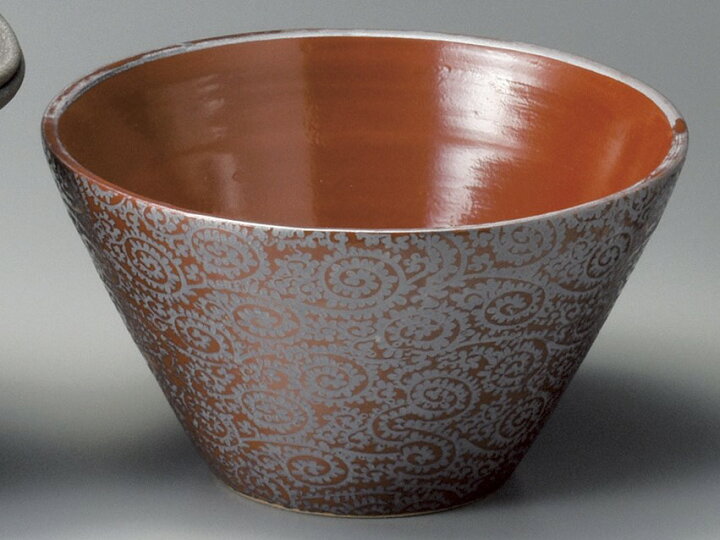楽天市場】銀彩赤唐草 アイスペール 22.2x12.5cm 陶器製の氷入れ 