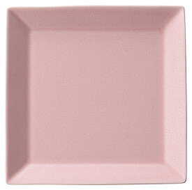 キャレ ピンク 18cm 正角皿端正なリムの形状 スイートな釉薬 スクエアデザートプレート日本製