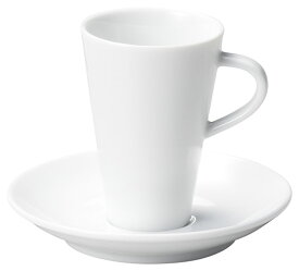 プレノ 110cc エスプレッソ スリムカップ＆ソーサー 特白磁 口径5.8x高さ8.4cm 皿径12cm特殊な形のコーヒーカップ