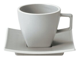 カルマCALMA 210cc コーヒーカップ＆ソーサー グレー 口径8.2cm 皿13.5cm 日本製切り立ったリムと無駄のない形状 端正なモノトーン食器
