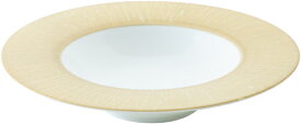 ルミネール ゴールドベージュ 24cm スープ皿24.1x4.5cm 380cc リムのランダムな細線が特徴的な白磁プレート日本製