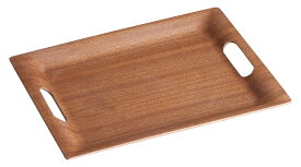 45cm 天然木合板 長角手付トレー レッド45.2x34.2x2.3cm　521g天然木合板のサービングボード
