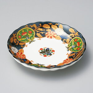 萬壽金彩菊絵 16cm 丸皿 16x3.3cm 日本製 取り分け皿 和菓子 水菓子 前菜皿