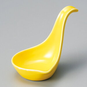 10cm 片口スプーン レモンイエロー  10x6.4x7.4cm 陶器製 洋風レンゲ 持ち手付小鉢便利な注ぎ口つきの置きレンゲ オードブル ワンスプーン 小龍包 フレンチ コース料理 パーティー 前菜の食器