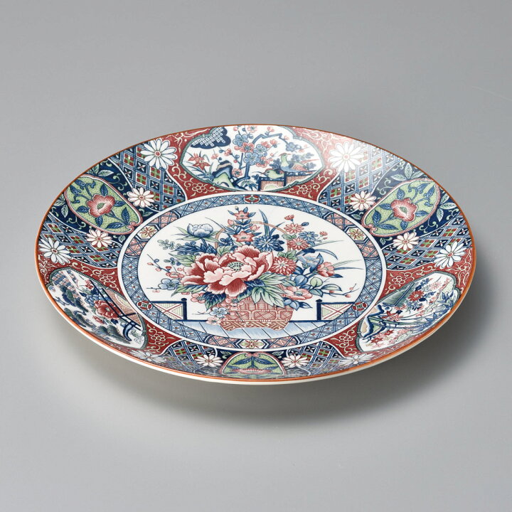楽天市場】万古焼 花籠絵図 32cm 大皿 32x3.5cm 日本製 萬古焼 華やか 