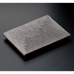 灰釉流 21.5cm 足付 長角皿  21.6×15.3x2.2cm 日本製 フラット 角皿 焼き魚 焼き鳥 揚げ物 お惣菜の盛り合わせに