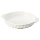 エヌビー 19cm 手付 グラタン皿 22.5x19x4cm 680cc やさしい白のオーブン食器　オーブン可 レンジ可 食洗機可日本製 …