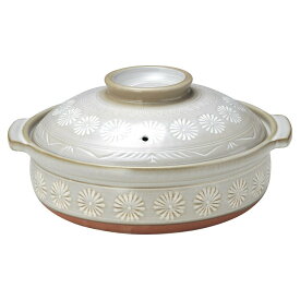 萬古焼 9号 銀峯三島 直火用 土鍋 31x28x16cm　日本製