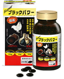 ブラックパワー　　元気活力　持続力　発酵黒にんにく 烏骨鶏卵黄油　持続力　280粒　　青森産福地ホワイト六片2発酵黒にんにく 発酵くろたまねぎ シソ油 サフラワ油