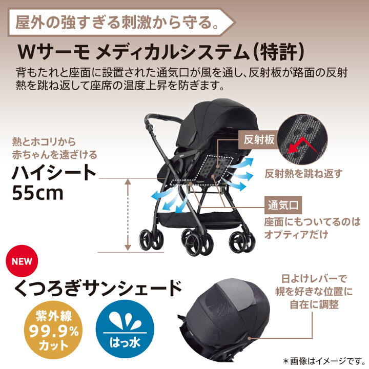 楽天市場】ベビーカー A型 バギー 新生児 アップリカ オプティア 