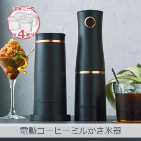 【あす楽】【電動ミル付き】【今だけ製氷カップ4個付き】電動 ふわふわ とろ雪 スティックかき氷器＋製氷カップ4個｜DHCI-B3 HS-B4SS 2WAY 電動ミル 電動かき氷器 豆挽き ドウシシャ 1年保証