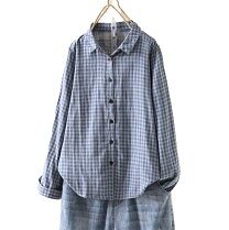 楽天市場】ギンガムチェック シャツ（カラーブルー）（シャツ 