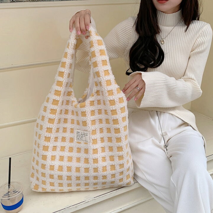 楽天市場】[全品20%offクーポン発行中] ボア トートバッグ ふわふわ 