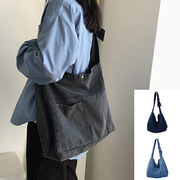 楽天市場】デニム バッグ ショルダートートバッグ 男女兼用レディース 