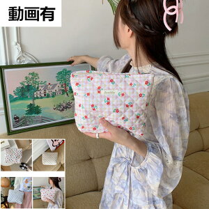 ポーチ キルティング キルト 中綿 ミニバッグ 折りたたみ ポーチ ドット 幾何学 メイクポーチ 化粧ポーチ バッグインバッグ コスメ おむつ サニタリー コード類 小物 洗面 コスメグッズ 文房