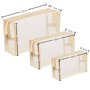 メッシュポーチ 3点セット メッシュ バッグ 小物 バッグ ポーチ コスメバッグ バッグインバッグ ポーチ トラベル コード コスメ アクセサリー 文房具 出張 携帯 旅行 ジム ヨガ 洗面 メイクポ