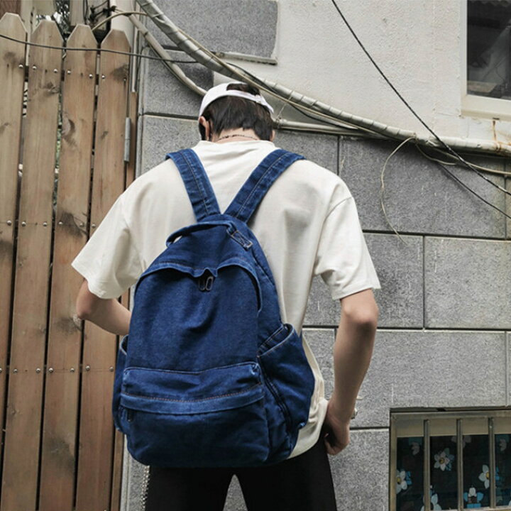 楽天市場 22 新作 男女兼用 レディース メンズ デニムリュック カジュアル ウォッシュ デニム リュック リック リュックバッグ リュックサック 洗い ディバッグ インディゴ バッグパック 通学 お出かけ カジュアル アウトドア インディゴブルー サックス 春 夏 秋 冬