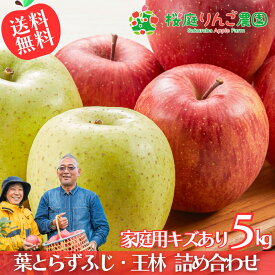 【予約】葉とらずふじ・王林 詰め合わせ 家庭用キズあり5kg 青森りんご 訳あり 自宅用