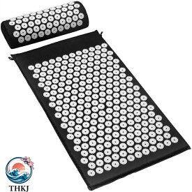 【全品5%ポイント】指圧スパイクマット ヨガマット マッサージ リラクゼーション 痛み緩和 鍼マットと枕 指圧マットと枕のセット グレー 背中 首