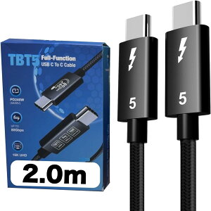 Thunderbolt 5 P[u USB-C őш敝80Gbps 240W/PDΉ T_[{gP[u 16K@60Hzfo usbcP[u fP[u 0.5m 1m 1.5m 2m type-c fo̓P[u  [T_[{g5Ki