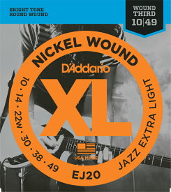 【5と0のつく日はエントリーでポイント4倍】D'Addario ダダリオ エレキギター弦 EJ20 "XL Nickel Round Wound" [daddario エレキ弦 EJ-20]【ゆうパケット対応】＊