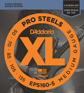 D'Addario __I x[X EPS160-5 (5p) "XL ProSteels Round Wound" [ daddario eps-160-5 ] y50̂̓Gg[Ń|Cg4{zy䂤pPbgΉz
