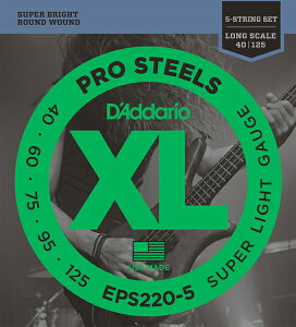 D'Addario __I x[X EPS220-5 (5p) "XL ProSteels Round Wound" [ daddario eps-220-5 ] y50̂̓Gg[Ń|Cg4{zy䂤pPbgΉz