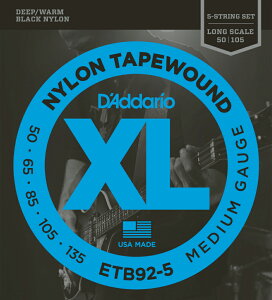 D'Addario __I x[X ETB92-5 ie[p[Eh/OXP[5pj "Black Nylon Tapewound" [ daddario etb-92 x[X ] y50̂̓Gg[Ń|Cg4{zy䂤pPbgΉ