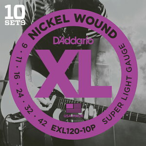 D'Addario �_�_���I �G���L�M�^�[�� Super Light EXL120-10P 10�Z�b�g�p�b�N �y �G���L�� EXL-120-10P daddario �z�y5��0�̂����̓G���g���[���Ń|�C���g4�{�z��