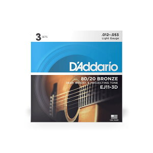 D'Addario __I AR[XeBbNM^[ 80/20uY Light .012-.053 EJ11-3D 3setpbN [ daddario __I ARM ] y50̂̓Gg[Ń|Cg4{zy䂤pPbgΉz