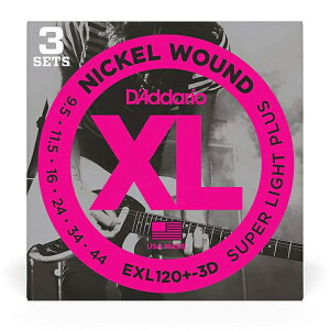 D'Addario �_�_���I �G���L�M�^�[�� �j�b�P�� Super Light Plus .0095-.044 EXL120+-3D 3set����p�b�N [ daddario �_�_���I �G���L�� ] �y5��0�̂����̓G���g���[���Ń|�C���g4�{�z�y�䂤�p�P�b�g�Ή��z��