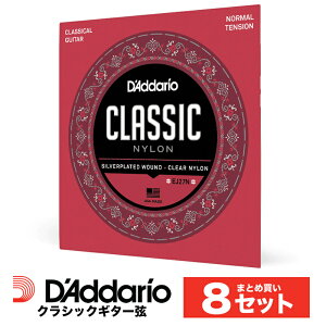 y ܂Ƃ8Zbgz D'Addario EJ27N NVbNM^[ Classics Silver Wound/Clear Nylon - Student Normal y __I NVbN   ܂Ƃߔ S  zy50̂̓Gg[Ń|C