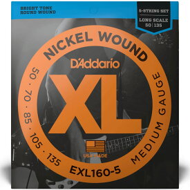 D'Addario ダダリオ ベース弦 Long EXL160-5 【 ニッケル daddario exl-160-5 】【5と0のつく日はエントリー等でポイント4倍】【ゆうパケット対応】＊