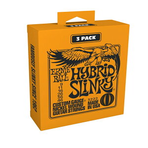 ERNIE BALL GLM^[ 3ZbgpbN #3222 jbPEh Hybrid Slinky [ Q[W: .009/.011/.016/.026/.036/.046 ] y A[j[{[ zy50̂͓X|Cg5{Iz