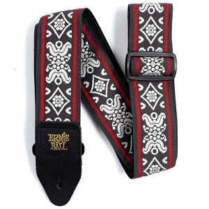 y[J[񂹁zERNIE BALL M^[Xgbv BLACKJACK RED #4669 CLASSIC JACQUARD GUITAR STRAP/BASS STRAP y A[j[{[ NVbNWK[hXgbv ubNWbNbh zy50̂