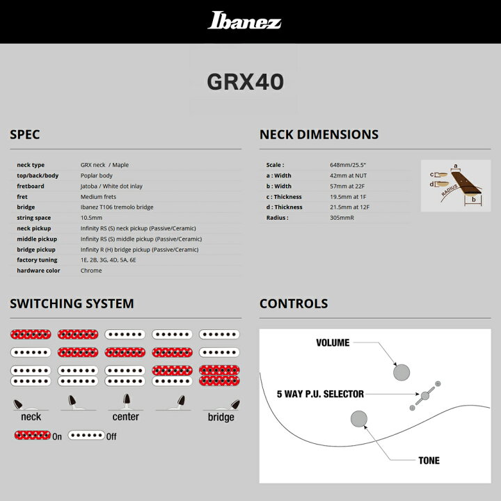注目の GIO Ibanez ジオアイバニーズ エレキギター GRX40 MGN エレキギター入門セット 付属アンプ：VOX Pathfinder10  glm.co.il