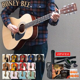 アコースティックギター HONEY BEE W-15/F-15/HJ-18 アコギ リミテッドセット 【 初心者 入門セット W15 F15 プレゼントに最適 】【大型荷物】【5と0のつく日は当店ポイント5倍！】