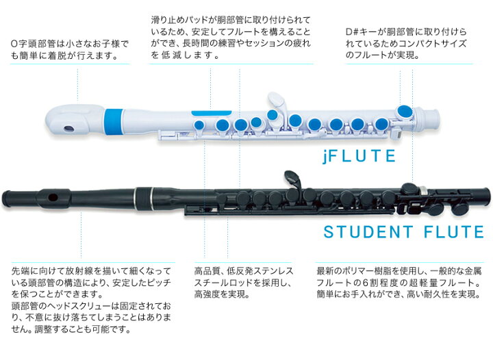 楽天市場】Nuvo プラスチック製フルート Jフルート Ver2.0【jFlute  