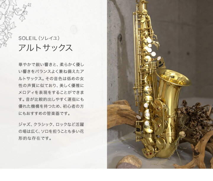 楽天市場】【♪動画有り】Soleil アルトサックス 初心者 入門セット 