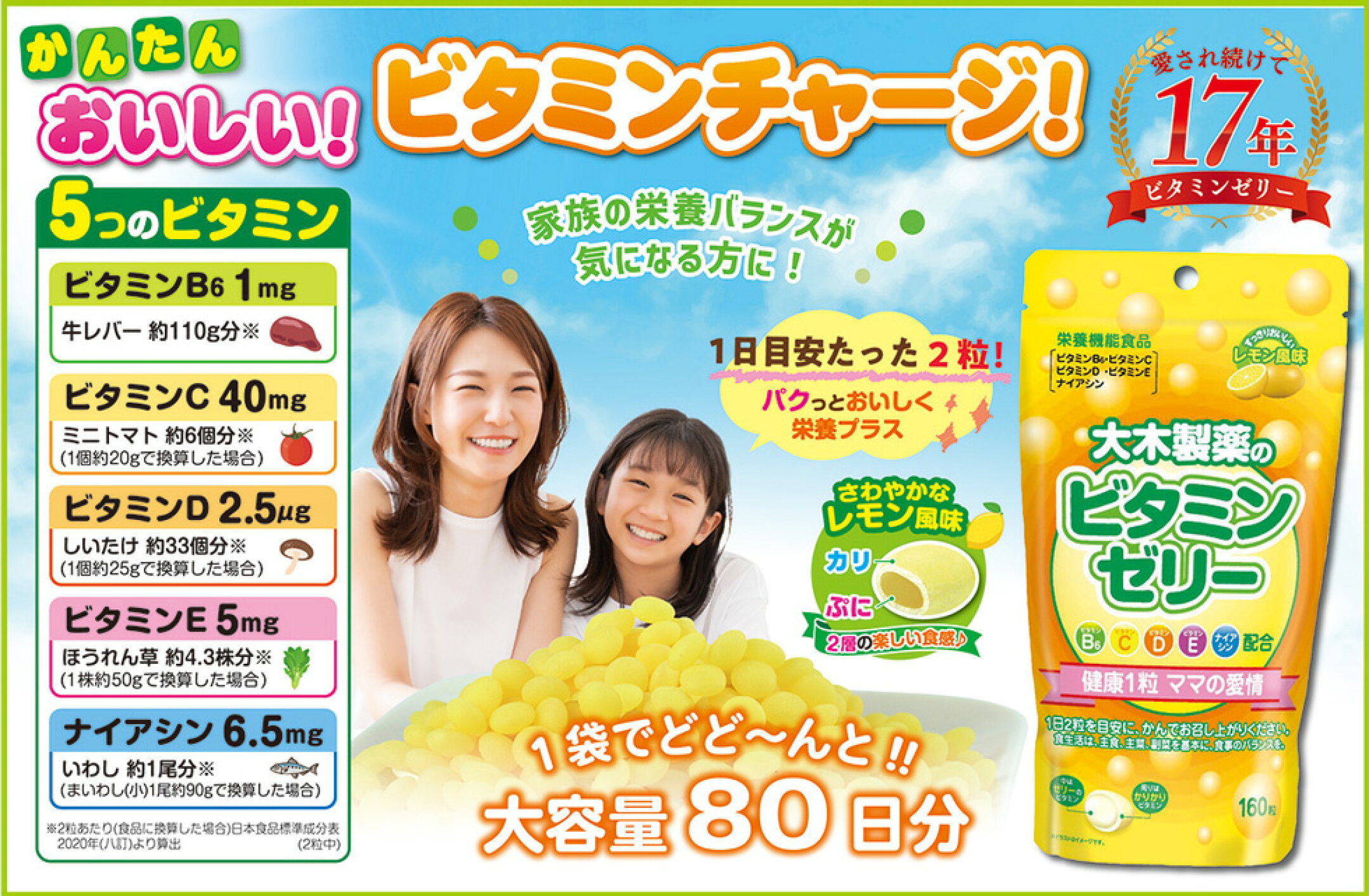 新発売！ビタミンゼリー160粒