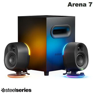 SteelSeries ゲーミングスピーカー Arena7 JP PC用スピーカー サブウーファー RGBイルミネーション Bluetooth バスレフ式 61545